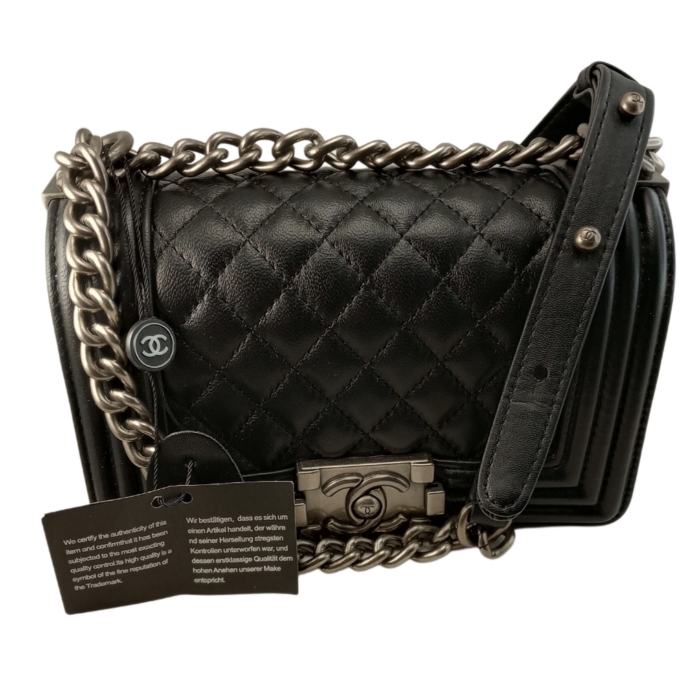 Authentic Vintage boy Chanel quilted shoulder bag
